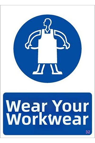 BilfolD علامة تحذيرية لارتداء ساحة العمل مقاس 25 × 35، الرمز: 32