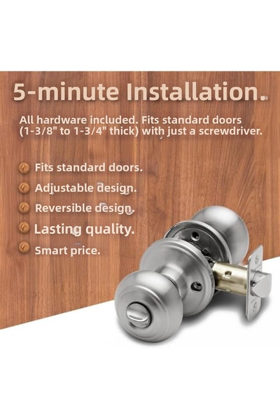 Nacario مقبض باب نوركريوشوب CK2030SS، وظيفة الخصوصية، عبوة واحدة، مقاوم للصدأ...