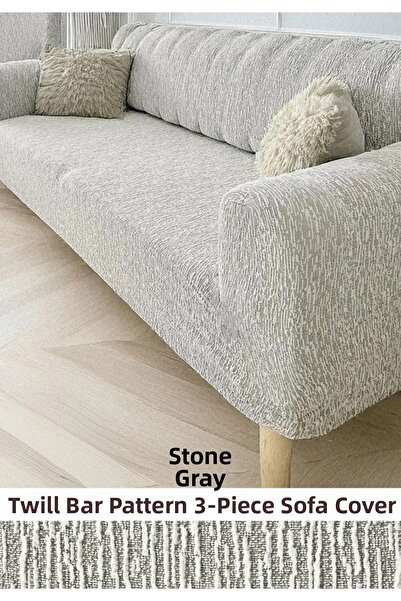 ARTUÇ Canapea cu scaun din scoarță de copac Jacquard husă de canapea extensib...