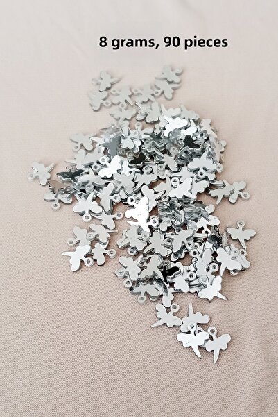 Royaleks Paiete din plastic metalic de culoare argintie, brățară, colier, roc...