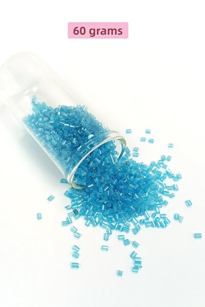 OEM خرز زجاجي مقطع 2 مم - 60 جرام - تورقواز شفاف - BNC397