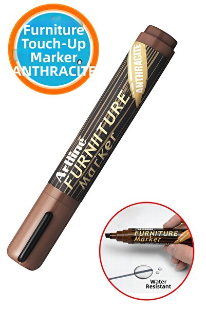 NZB قلم إصلاح الأثاث، قلم إصلاح الخشب للطاولات والخزائن، مزيل خدوش الباركيه، مخفي الشقوق، لون أنثراسيت