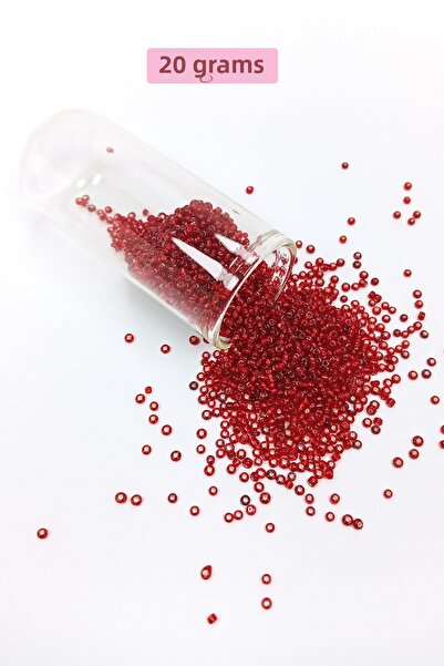Royaleks 2 mm - 20 grame Mărgele de nisip din sticlă transparentă roșu închis...