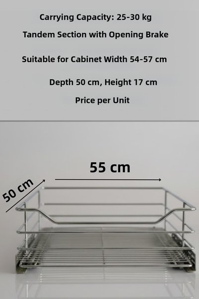 YILDIZAKS 55cm Tandem Partial Opening. Rail Wire Drawer