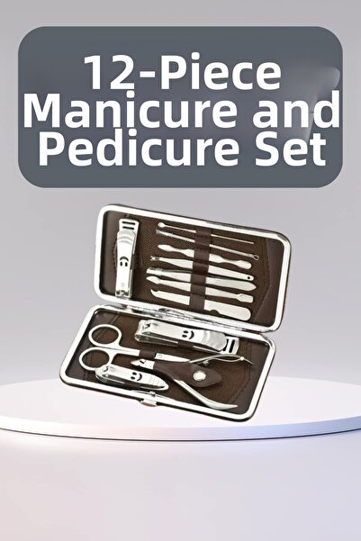 Epilons 12 Pieces Manicure Pedicure Kit Nail Care Callus Removal Hand Foot Care