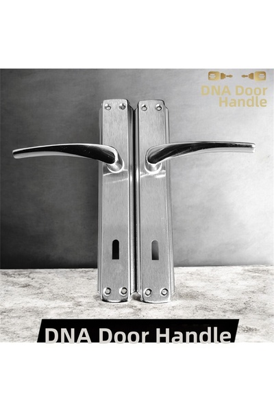 DNA HIRDAVAT Mâner de ușă din panou cromat Mâner de ușă din lemn satinat Brav...