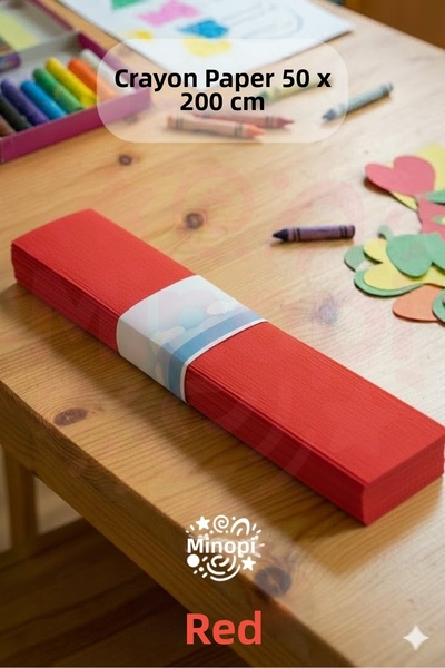 Minopi Red crepe paper 10-pack, colorful craft paper for school & kindergarte...