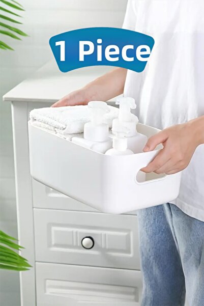 Bayev Sort 1 Piece Bathroom Organizer White Color Plastic Multi-Purpose Bathroom Kitchen Office Organizer