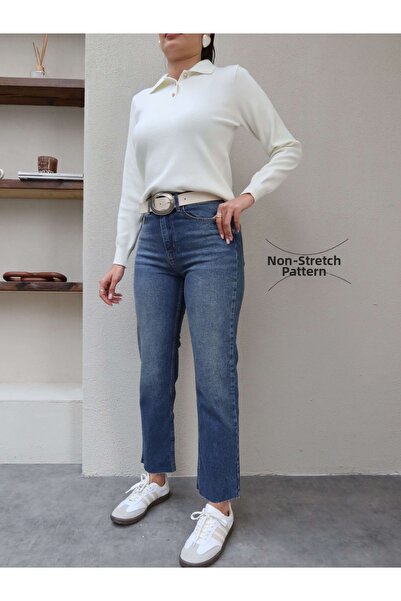 ESRAHELVACI Blue Tinted Leg Cut-Out Original Jeans