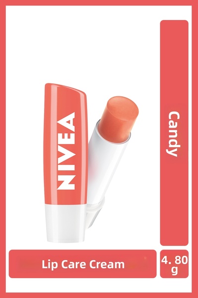 NIVEA Peach Moisturizing Lip Care Cream and Gloss 4.8Gr, Peach Flavor, Shimme...