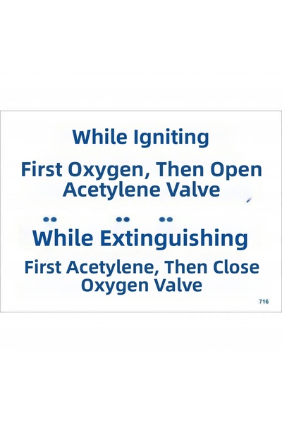 Ethab Ticaret Warning Sign before Lighting, Oxygen First, Then Turn on Acetyl...