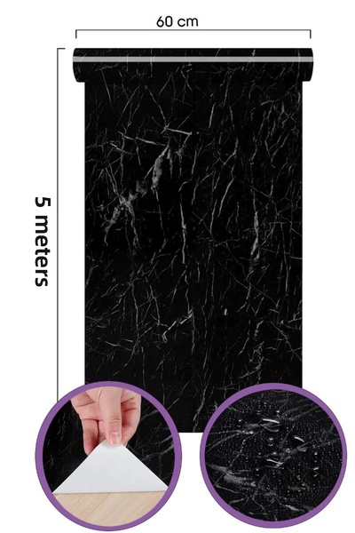 CARNIVAL LAND 5 Meters Marble Patterned Kitchen Cabinet Table Countertop Covering Paper - Self Adhesive Wall Fence