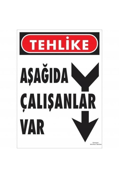 BilfolD علامة تحذير للموظفين تحت المخاطر 25x35 CODE:409