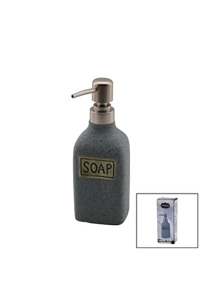 CT STONES Rectangular Gray - Matte Pattern Ceramic Liquid Soap Dispenser (5446)