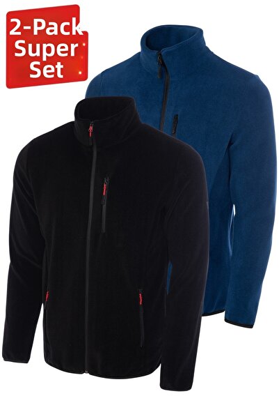 GHASSY CO. 2-Pack Pro Windproof 5-Pocket Outdoor Full Zip Fleece Jacket