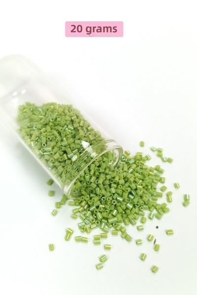 Mestore Mărgele de sticlă tăiate 2 mm - 20 grame - verde -BNC325