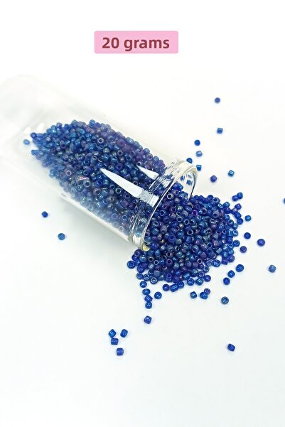 MKR Mărgele de nisip din sticlă turnată (11/0) 2 mm - 20 grame - Albastru înc...