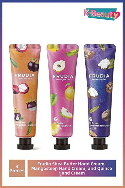 FRUDIA كريم اليدين بزبدة الشيا، كريم اليدين بالمانجوستين، وكريم اليدين بالكمثرى