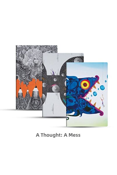 ALKASAZ Triple Unlined Notebook Set a Thought Confused