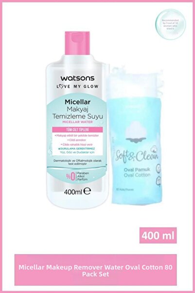 Watsons Micellar Water + Oval Cotton 80 Piece Set