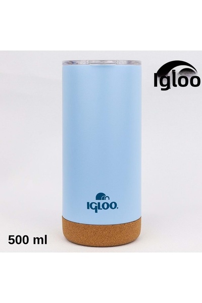 IGLOO كوب فلين 500 مل ترمس كوب زجاجة مياه رمادي