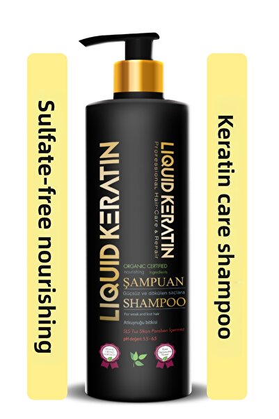 Liquid Keratin شامبو الكيراتين الطبيعي المغذي الخالي من الملح (350 مل) - معزز مضاد للانسكاب
