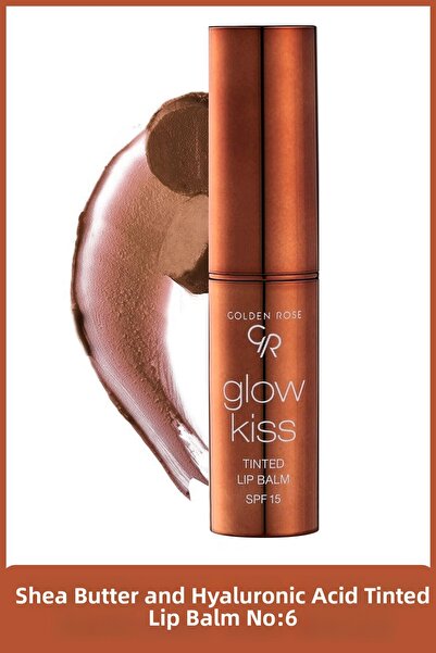 Golden Rose Glow Kiss Tinted Lip Balm Spf15 Colored Lip Balm with Shea & Hyal...
