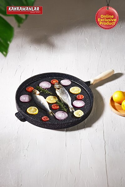 Kahramanlar 36 cm Multi-Purpose Double-Sided Cast Iron Pan