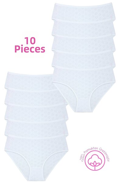 Newlilla 1506 قلب 100% قطن عبوة من 10 سراويل داخلية باتو نسائية