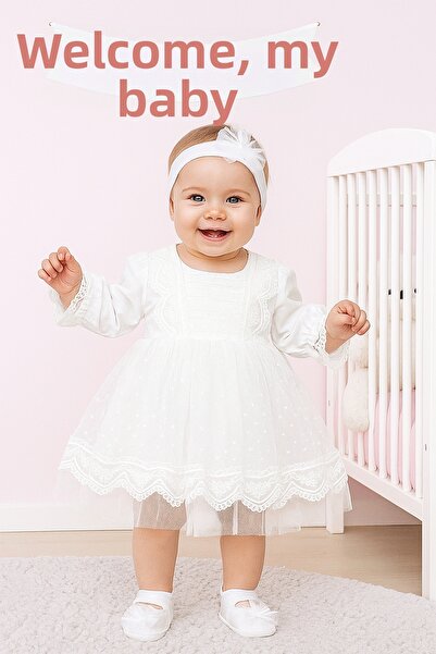 Sitilin French Lace Baby Girl Mevlüt Dress and Set - Stl6838