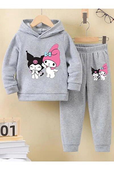 Machi Ružový klobúk kuromi Zimná látková dievčenská tepláková súprava 5 6 7 8 9 10 11 12 rokov Kuromi