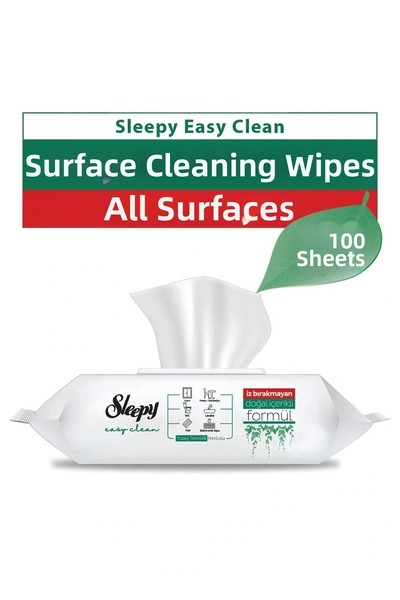 Sleepy منشفة تنظيف الأسطح سهلة التنظيف خالية من البارابين، رائحة الصابون الأبيض، 100 ورقة