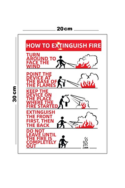 Lucena كيفية إطفاء الحريق المعدني 20 سم × 30 سم علامة تحذيرية بحجم A4