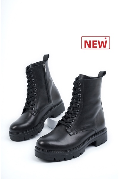 Deripabuc Cizme din piele naturală pentru femei, negre, TRC-1856