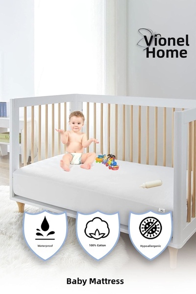 Vionel Home Saltele pentru bebeluși și copii 100% bumbac - rezistente la lichide, protecție pentru saltea Parc Pătuț și creșă Grădiniță