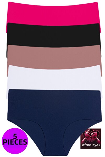 Afrodizyac Συσκευασία με 5 εξαιρετικά ψηλόμεσο εσώρουχο χωρίς ραφή χωρίς σημάδια κοπής με λέιζερ (εξαιρετικά ευέλικτο και εξαιρετικά μαλακό)