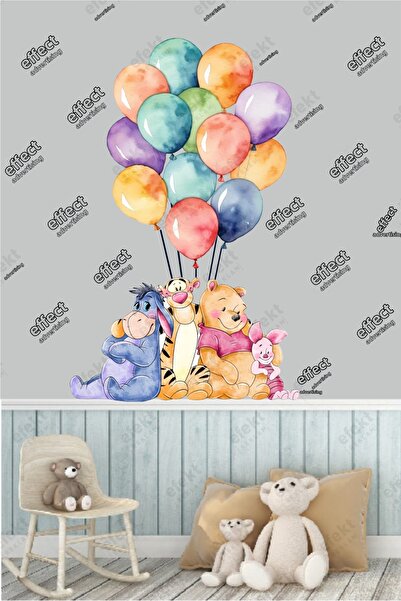 efekt reklam Colorful Balloon Bears and Friends Room Sticker Set - Nursery - Kindergarten Door-Wall