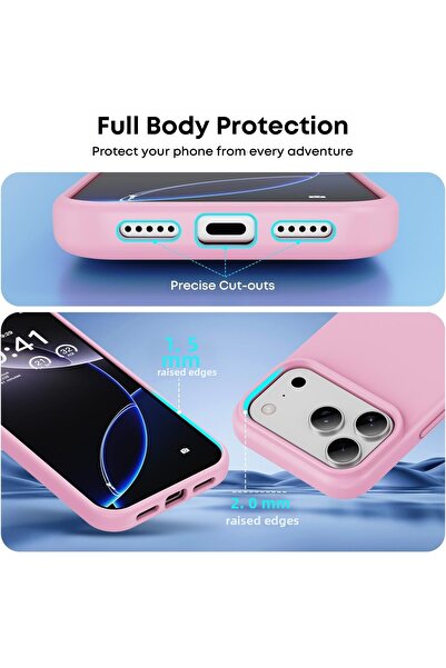 CaseHub جراب Apple iPhone 17 Pro Max من الداخل غطاء حماية من السيليكون المخملي المرفوع للكاميرا