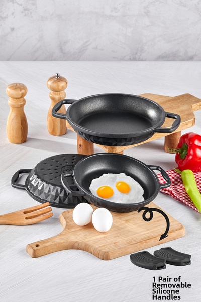 Taç Bella 3-Piece Cast Iron Pan Set 18 - 20 - 22 cm