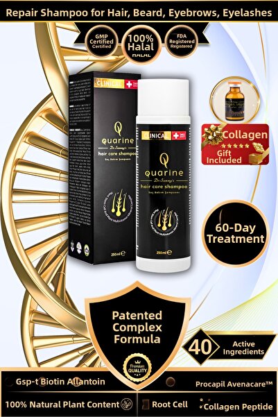 Dr.Sammy's شامبو كوارين العشبي المضاد لتساقط الشعر (40 مكونًا فعالًا) يحتوي على الكولاجين والكيراتين والبيوتين والخلايا الجذعية