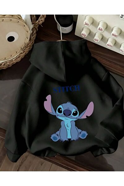 herkesemoda سويت شيرت بقلنسوة من الصوف الداخلي مع تفاصيل طباعة الأحرف