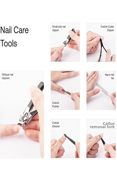 gaman 18 Piece Water Green, Glass File in Magnetic Special Box Stainless Steel Manicure Pedicure Care Set
