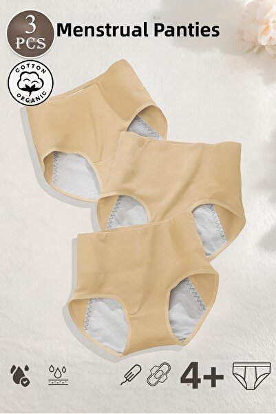 AY'S SHOP ONLİNE Chiloți menstruali ultra-higienici super absorbienți din piele din 3 piese, chiloți menstruali eficienti, rezistenti la scurgeri, pe tot parcursul zilei, ziua și noaptea