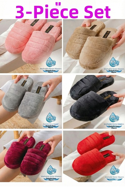 Nmoda Pachet de 3 papuci de casă Papuci de zestre Papuci de iarnă No Sound Ta...