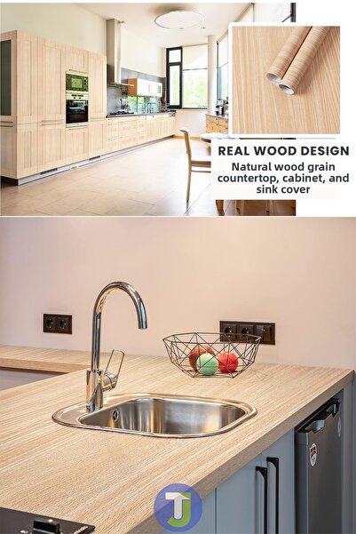 Technojet Autoadeziv din lemn natural texturat dulap de perete masă bucătărie blat finisaj 60cmX100cm