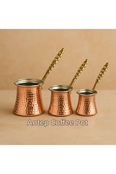 ANTEPSEPETİ طقم أواني قهوة نحاسية مكون من 3 قطع