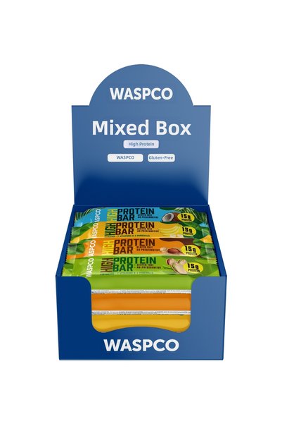 Waspco High Protein Bar 50g Mixed Box 10 Pieces (5 VARIETIES)