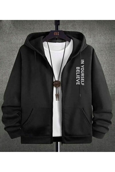 khufu Cardigan imprimat unisex în tine cu fermoar cu glugă