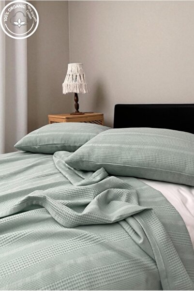 VESSİNOHOME طقم بيكات مزدوج محيط بالقطن بنسبة 100% (1ADETPİKE 2YASTIKKILIFI) ...