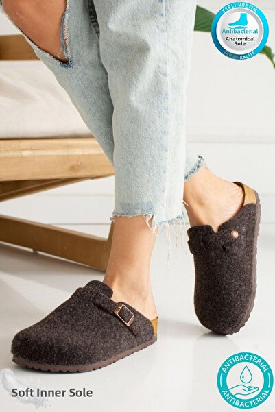 Neon Shoes Oslo Women's Cork Sole Winter Closed-Front Felted Daily Comfortable Sabo House Slippers 7004-20E